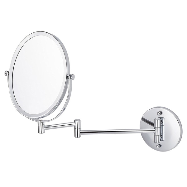 16.95 in. W Oval Mirror Wall Mount Magnifying Mirror In Chrome