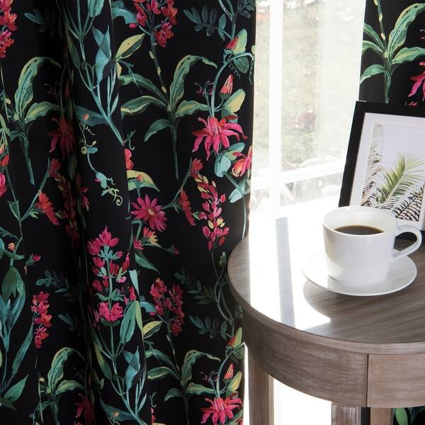 Shop Aurora Home Bold Floral Curtain Panel Pair Free Shipping