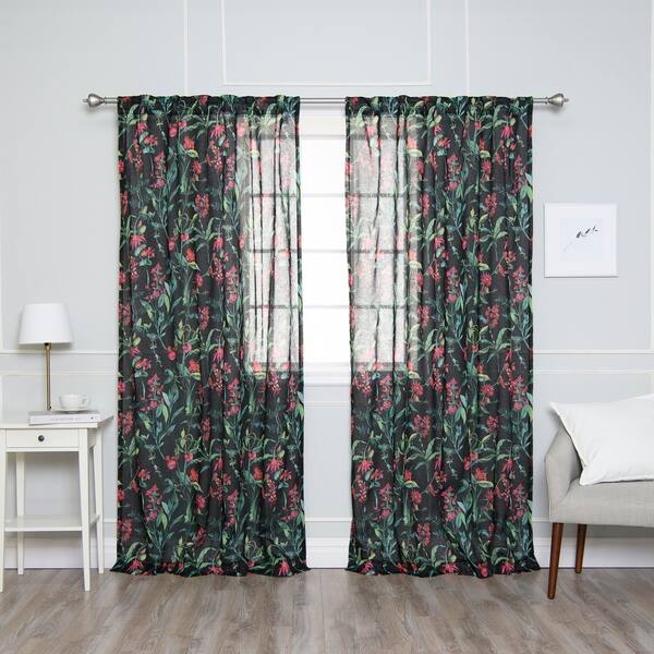 Shop Aurora Home Bold Floral Curtain Panel Pair Free Shipping