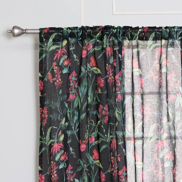Shop Aurora Home Bold Floral Curtain Panel Pair Free Shipping