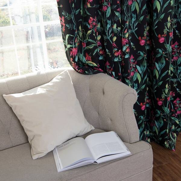 Shop Aurora Home Bold Floral Curtain Panel Pair Free Shipping