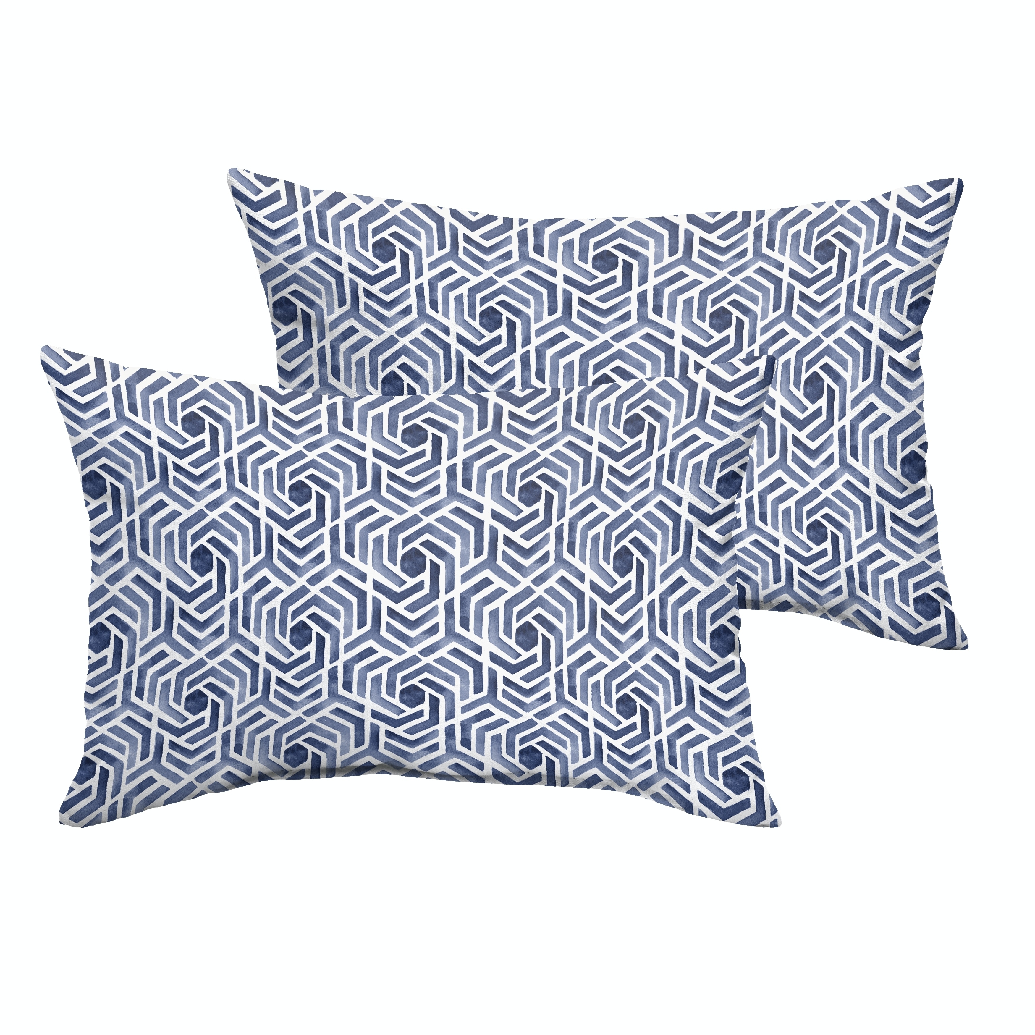 Artisan Pillows 18-inch Indoor/Outdoor Geometric Paisley in Blue Red - Pillow Cover Only (Set of 2)