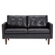 Shawna Black Button Tufted Leather Gel Sofa by iNSPIRE Q Modern - Thumbnail 2