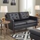 Shawna Black Button Tufted Leather Gel Sofa by iNSPIRE Q Modern - Thumbnail 0