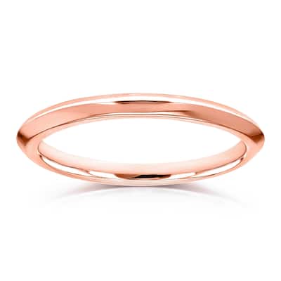 Annello by Kobelli V-Edge Solid 14k Gold Ring Wedding Band - Multiple Color Options