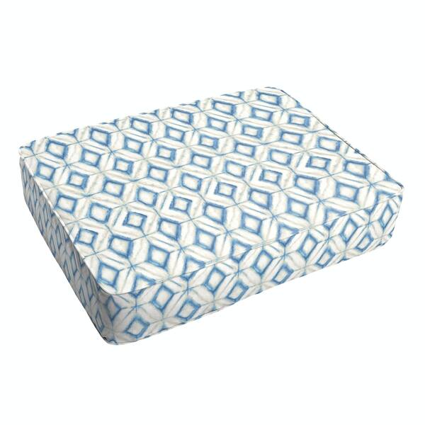 Humble + Haute Blue Diamond Tile Corded Indoor/ Outdoor Floor Pillow ...