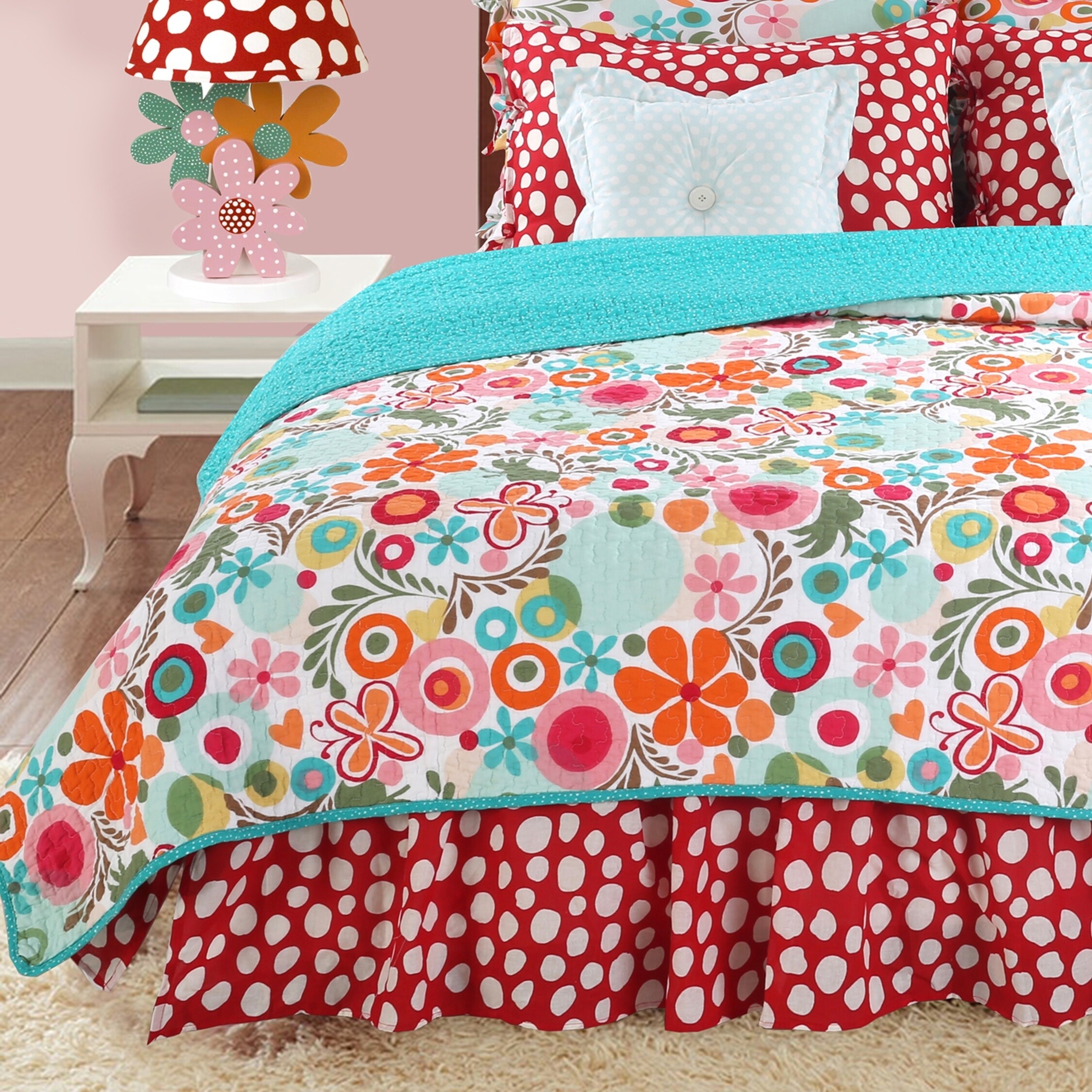 Cotton Tale Lizzie Floral Reversible Full Queen Quilt Multi