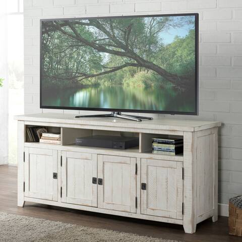 Nantucket Cream/Off white 65" Wide Sold Wood TV Stand - 65 inches
