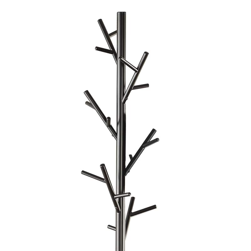 Shiny Twig Style Metal Coat Rack, Black