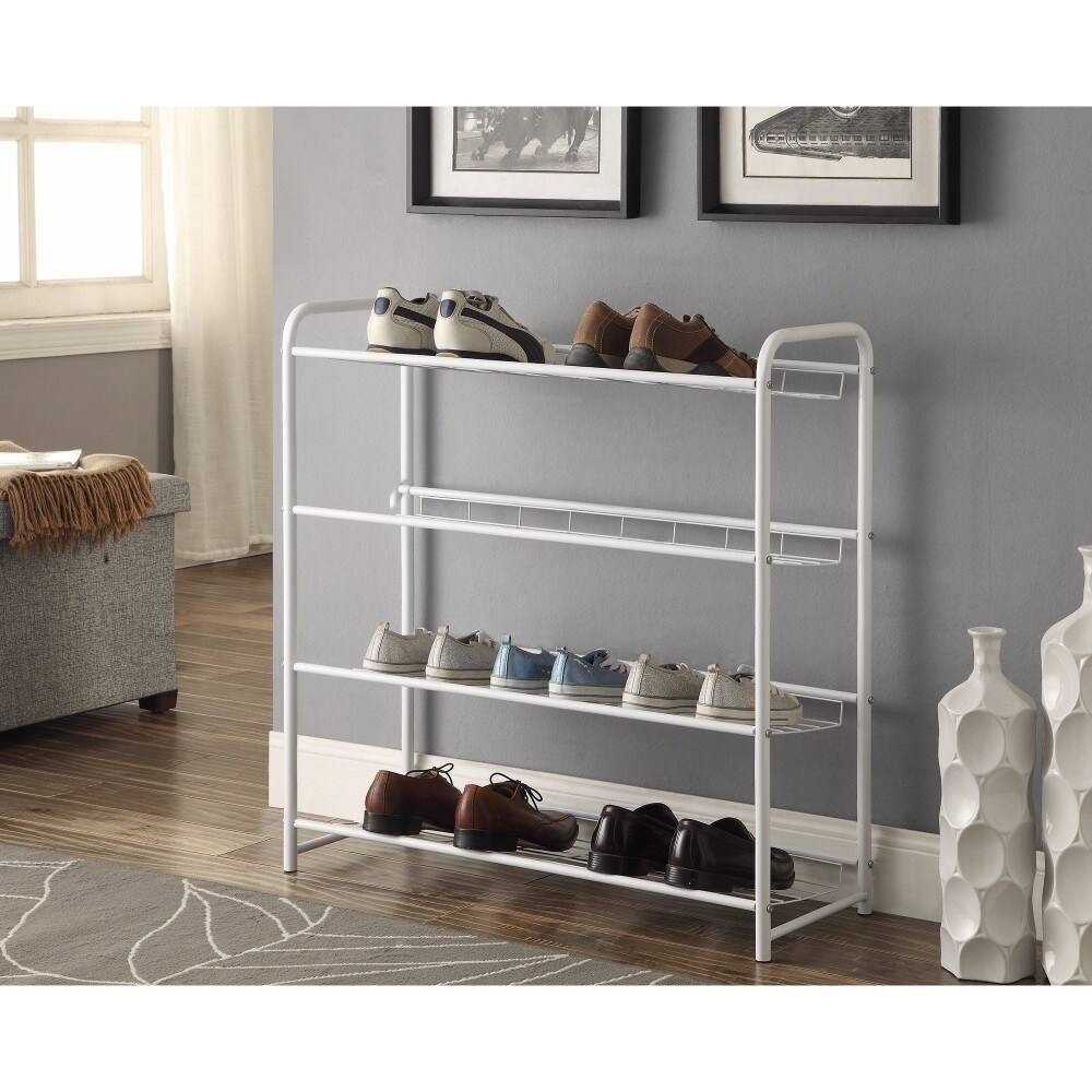 Benzaratransitional Style Metal Shoe Rack White Dailymail