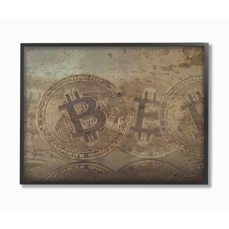 Stupell Bitcoin Distressed Wall Art - 16 x 20