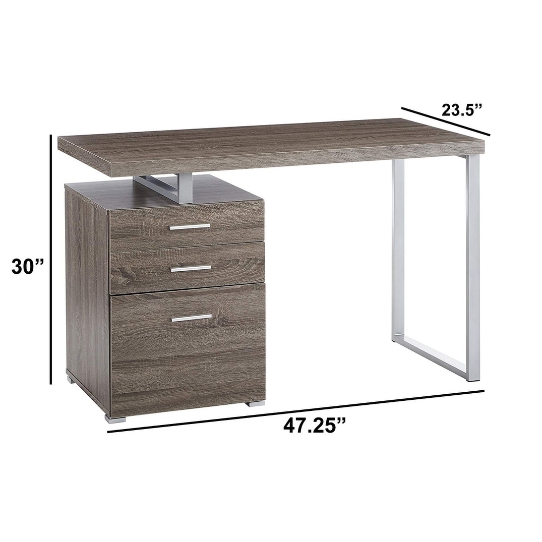 Shop Wooden And Metal Office Desk With Storage Unit Brown And