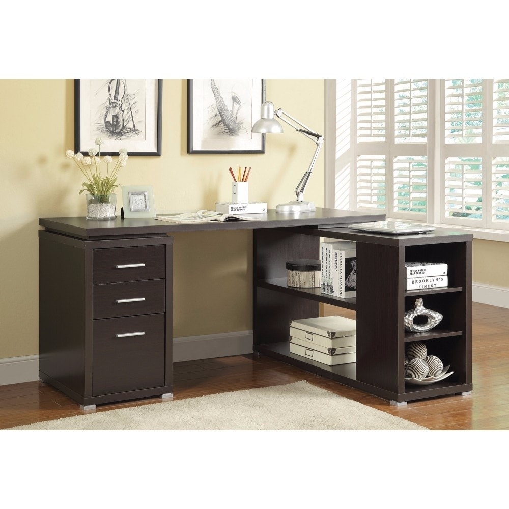 Monarch Specialties L-Shaped Computer Desk Brown