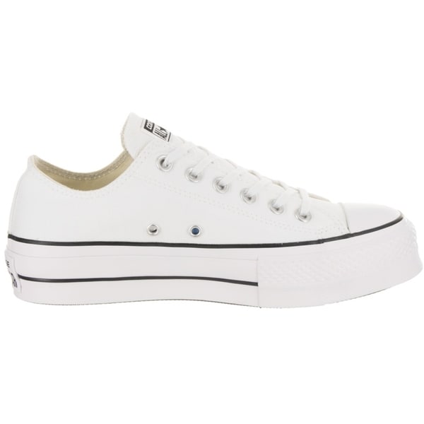 converse white ox lift platform trainers