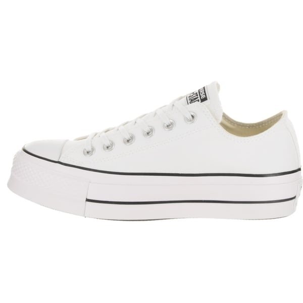 converse white ox lift platform trainers