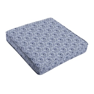 Humble + Haute Navy and White Geometric Corded Indoor/ Outdoor Cushion ...