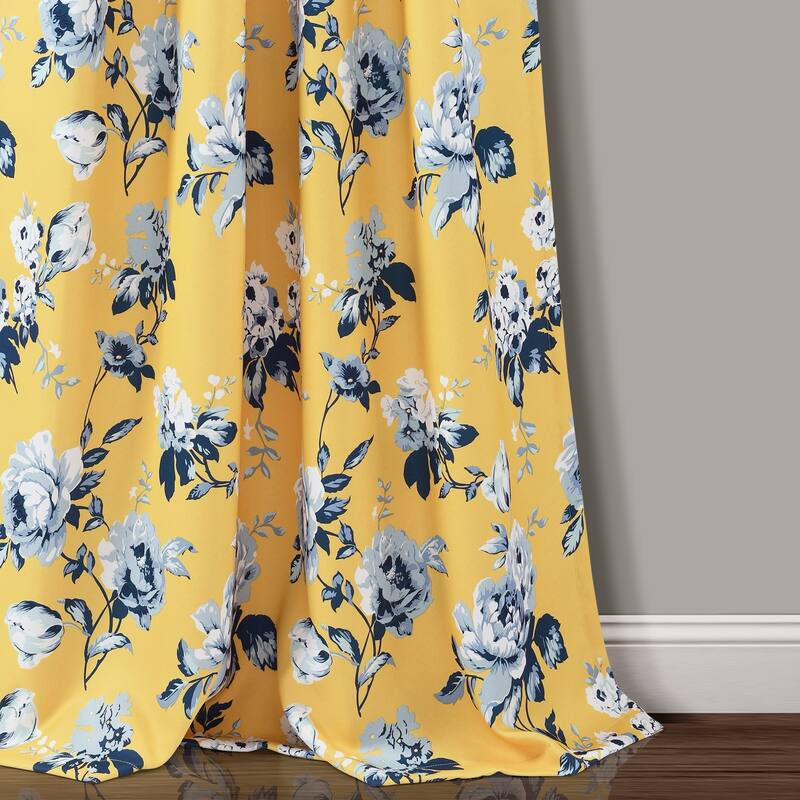 Lush Decor Tania Floral Room Darkening Window Curtain Panel Pair
