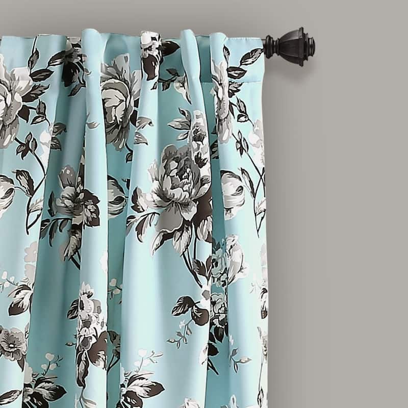Lush Decor Tania Floral Room Darkening Window Curtain Panel Pair