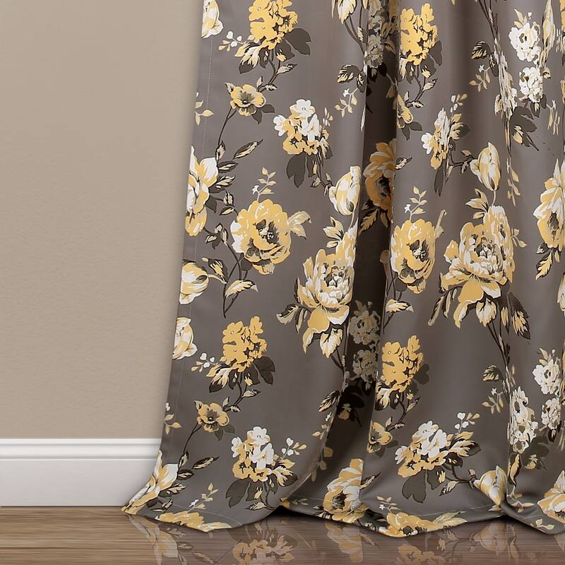Lush Decor Tania Floral Room Darkening Window Curtain Panel Pair