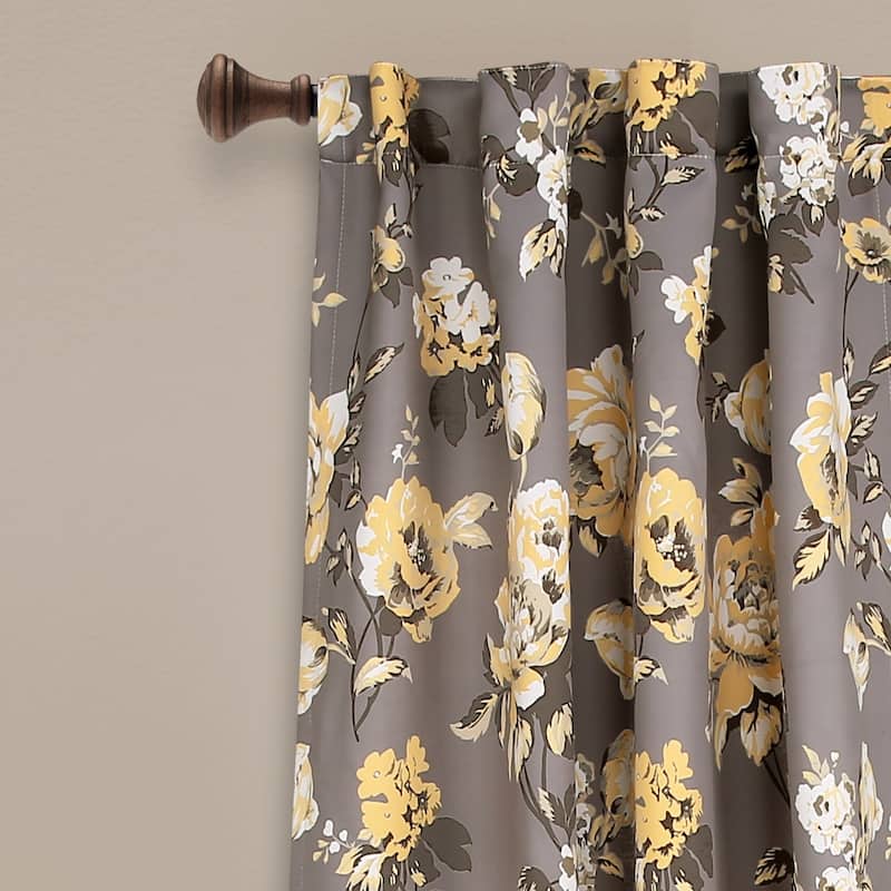 Lush Decor Tania Floral Room Darkening Window Curtain Panel Pair