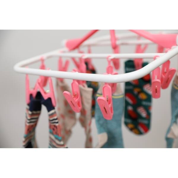Shop Laundry Drying Hanger Clothes Rack With 20 Clips Free