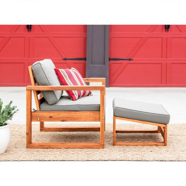 Shop Hudson Acacia Outdoor Chair And Ottoman Set On Sale