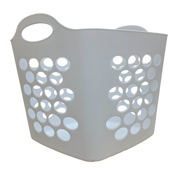 Shop Square Flex Laundry Basket White 2 Pack Overstock 19887154