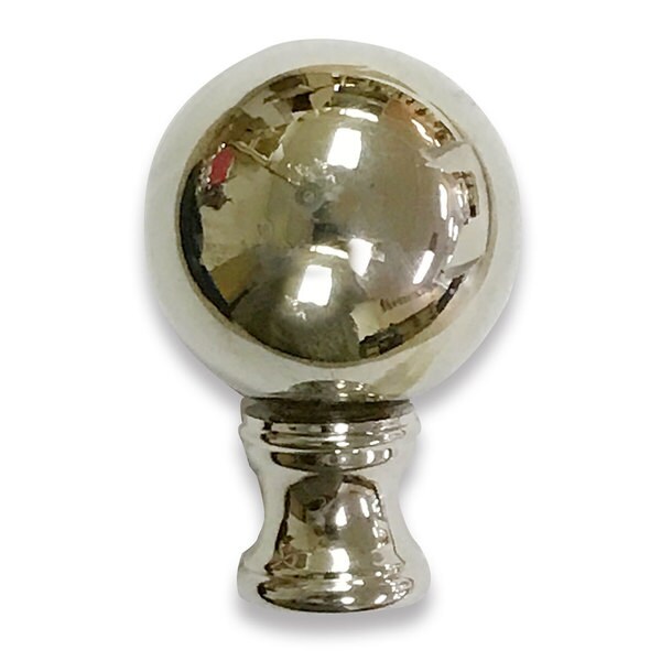 Royal Designs Large Ball Lamp Finial for Lamp Shade- Polished Silver