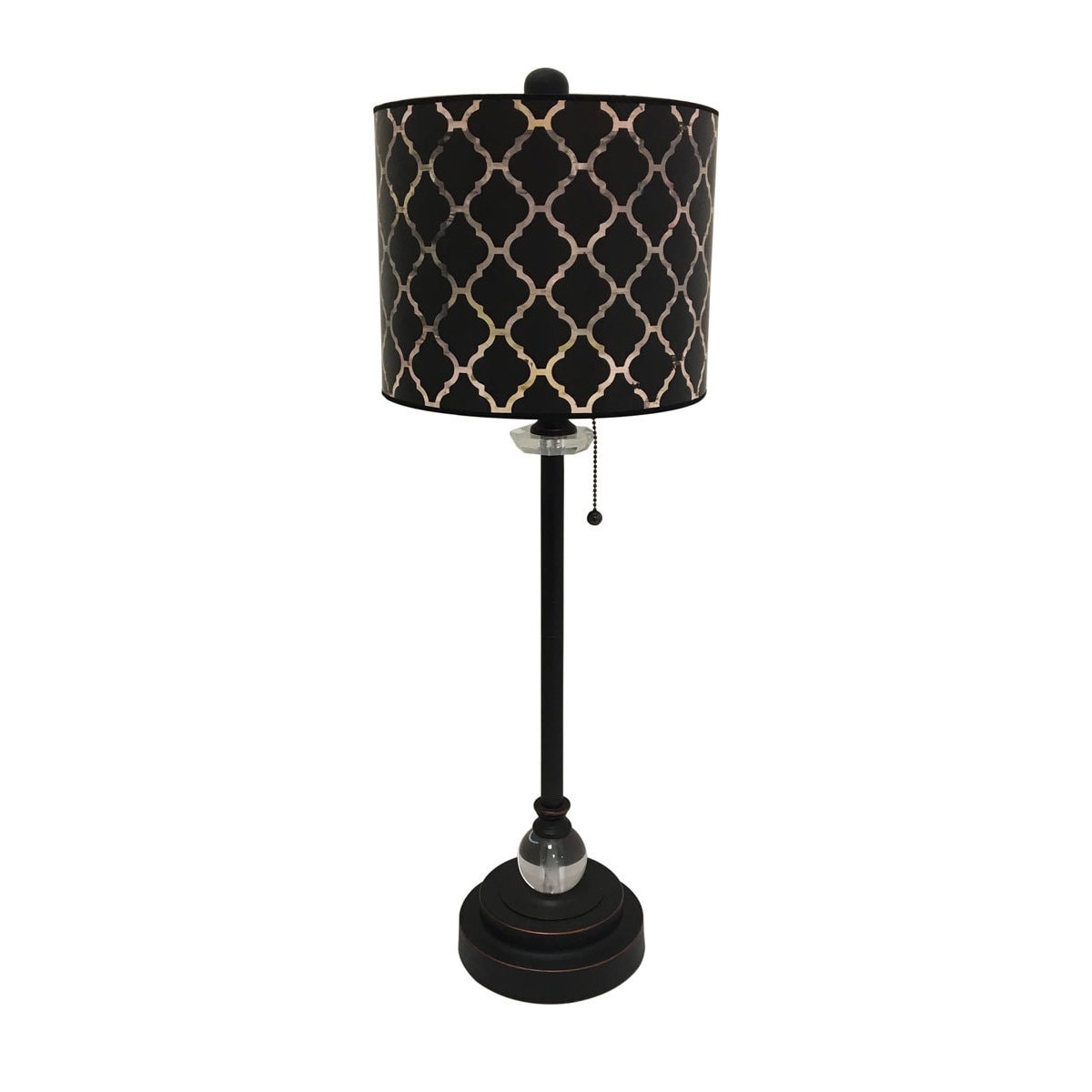 black and bronze lamp shade