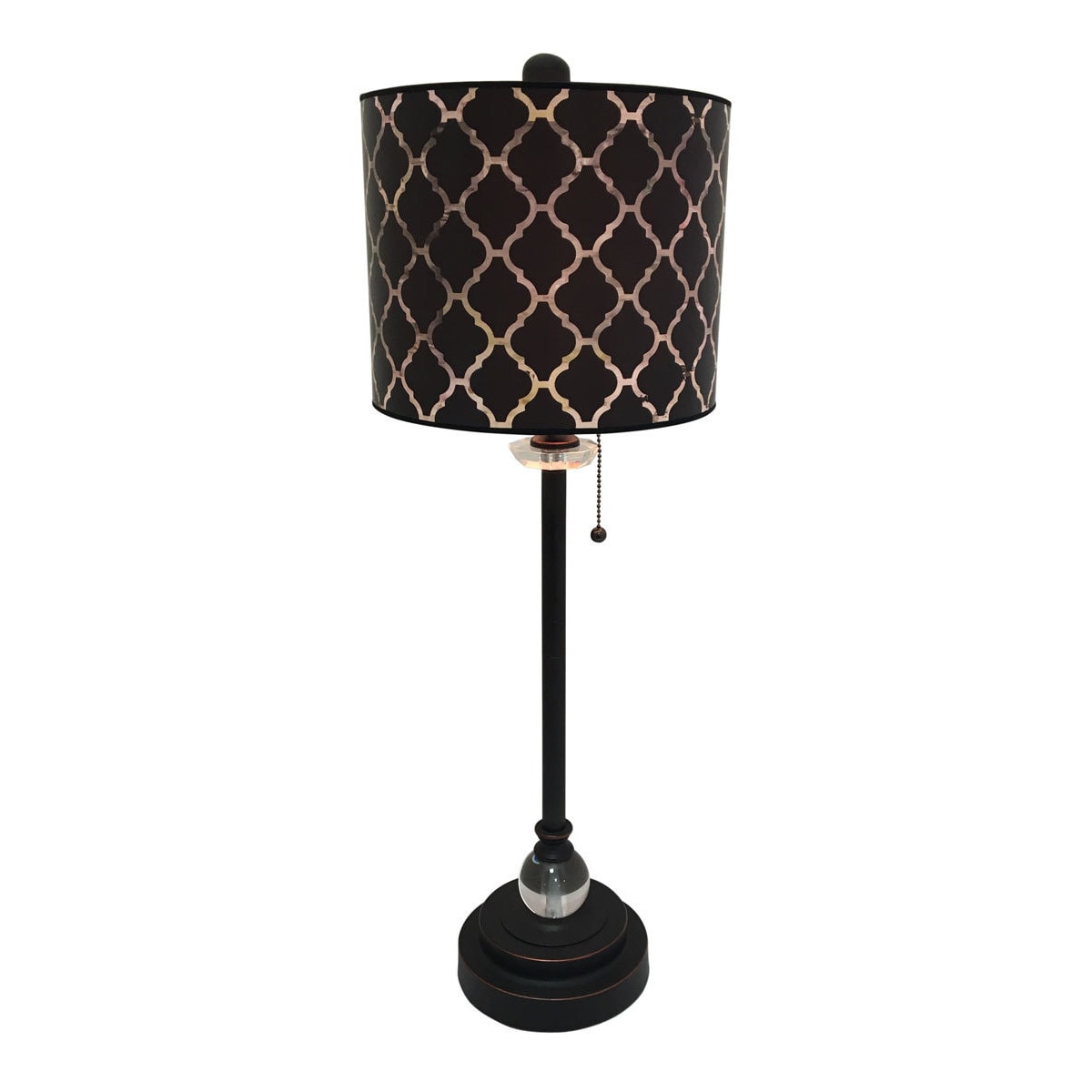 Royal Designs Oil Rub Bronze Lamp With Black Moroccan Tile Lamp Shade Overstock