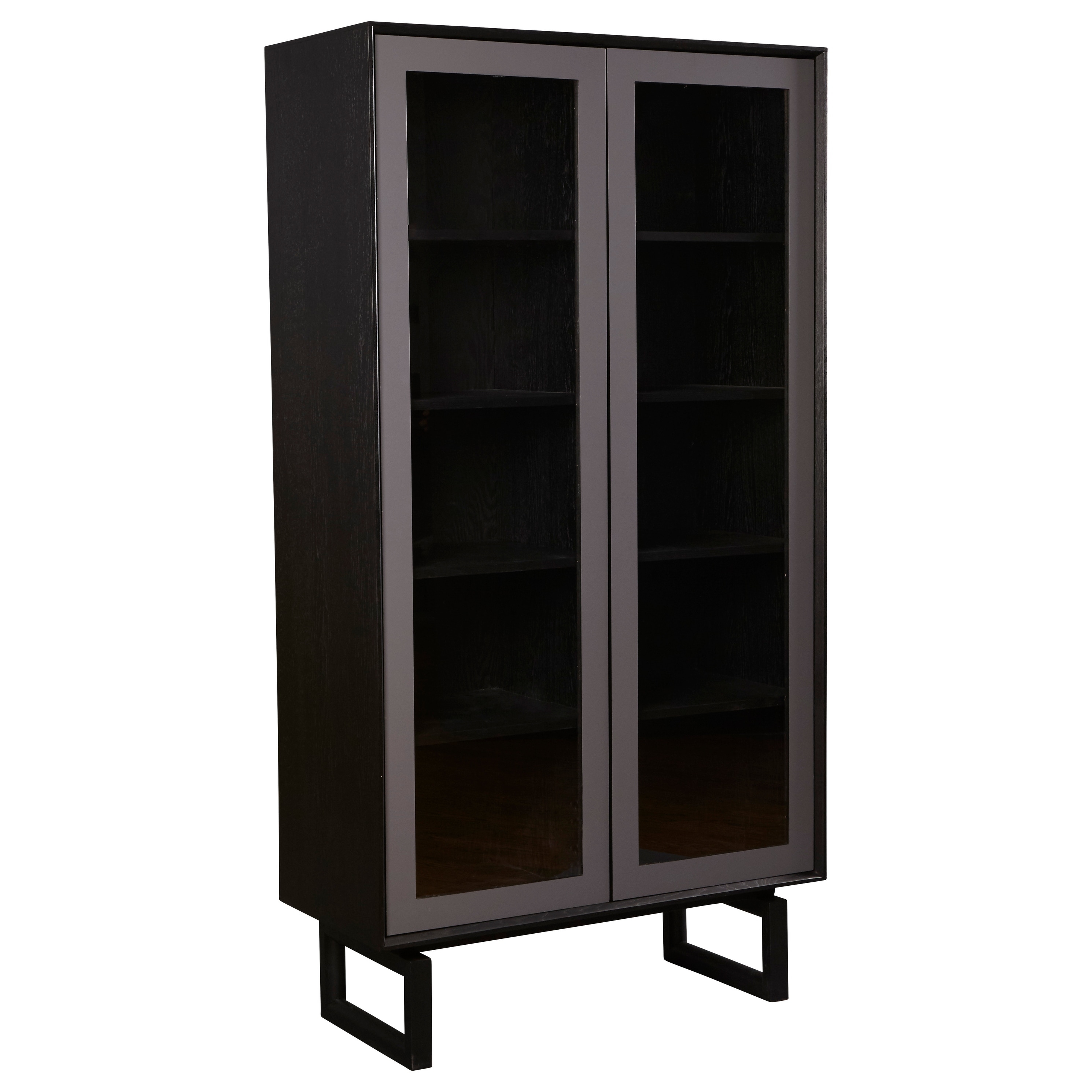 Shop Romania Black Oak Modern China Cabinet Free Shipping Today