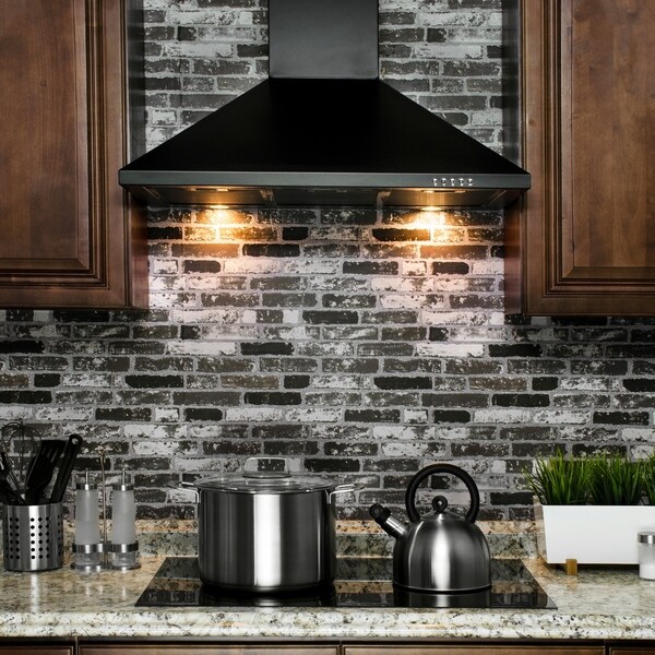 AKDY RH0206 30" Stainless Steel Wall Mount Range Hood Push Button Control Aluminum Mesh Filter Cooking Fan