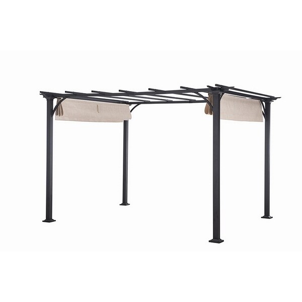 Sunjoy Naples Beige Fabric/Steel 10 x 8 Pergola