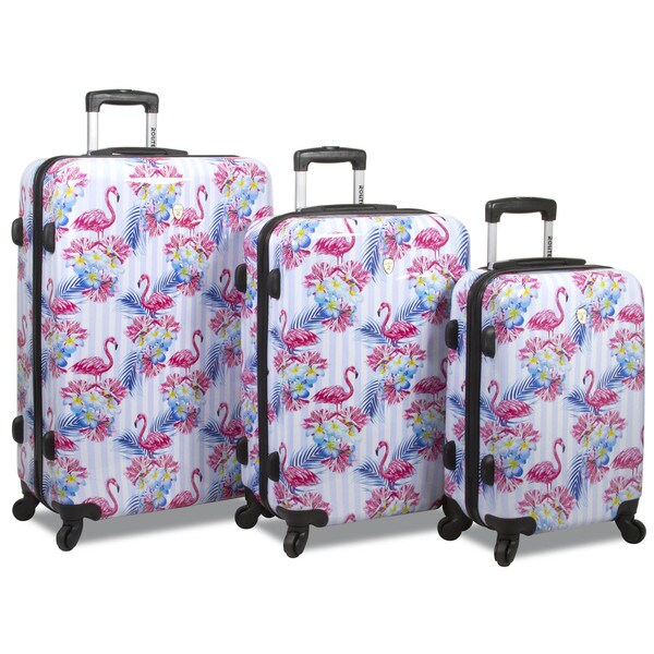 Shop World Traveler Rolite Floral Flamingo 3-Piece Hardside Spinner ...
