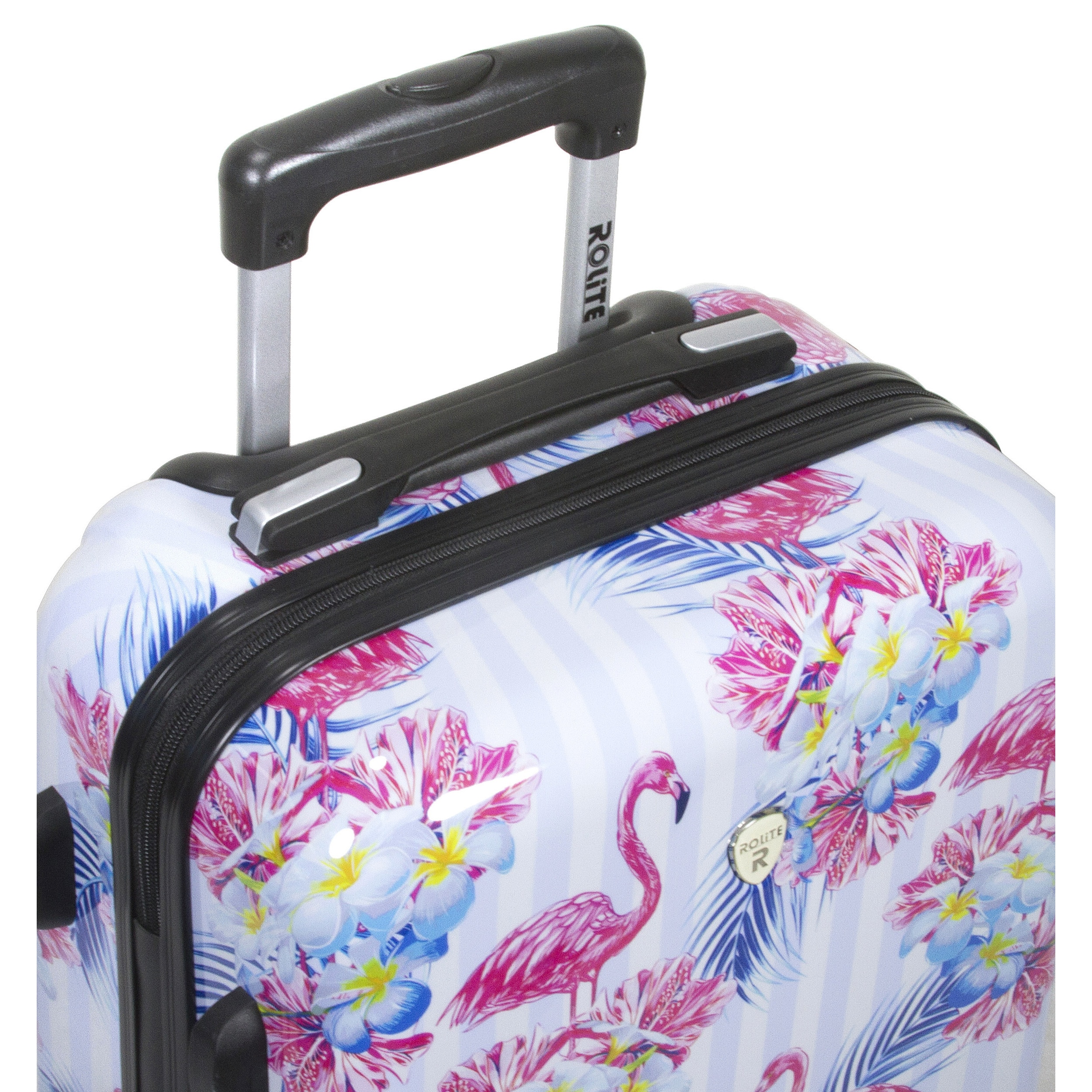 flamingo print suitcase