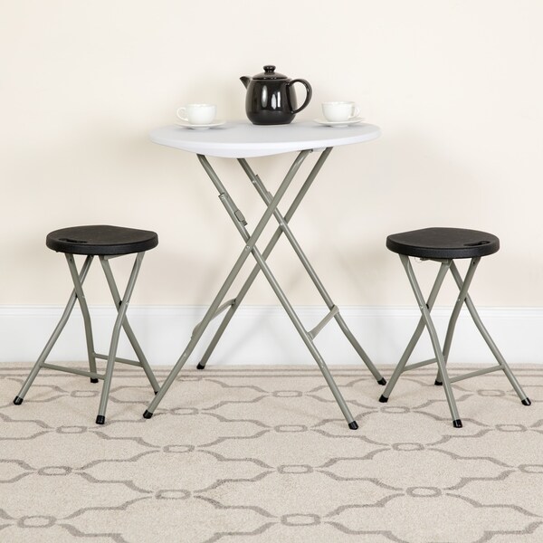 black foldable stool