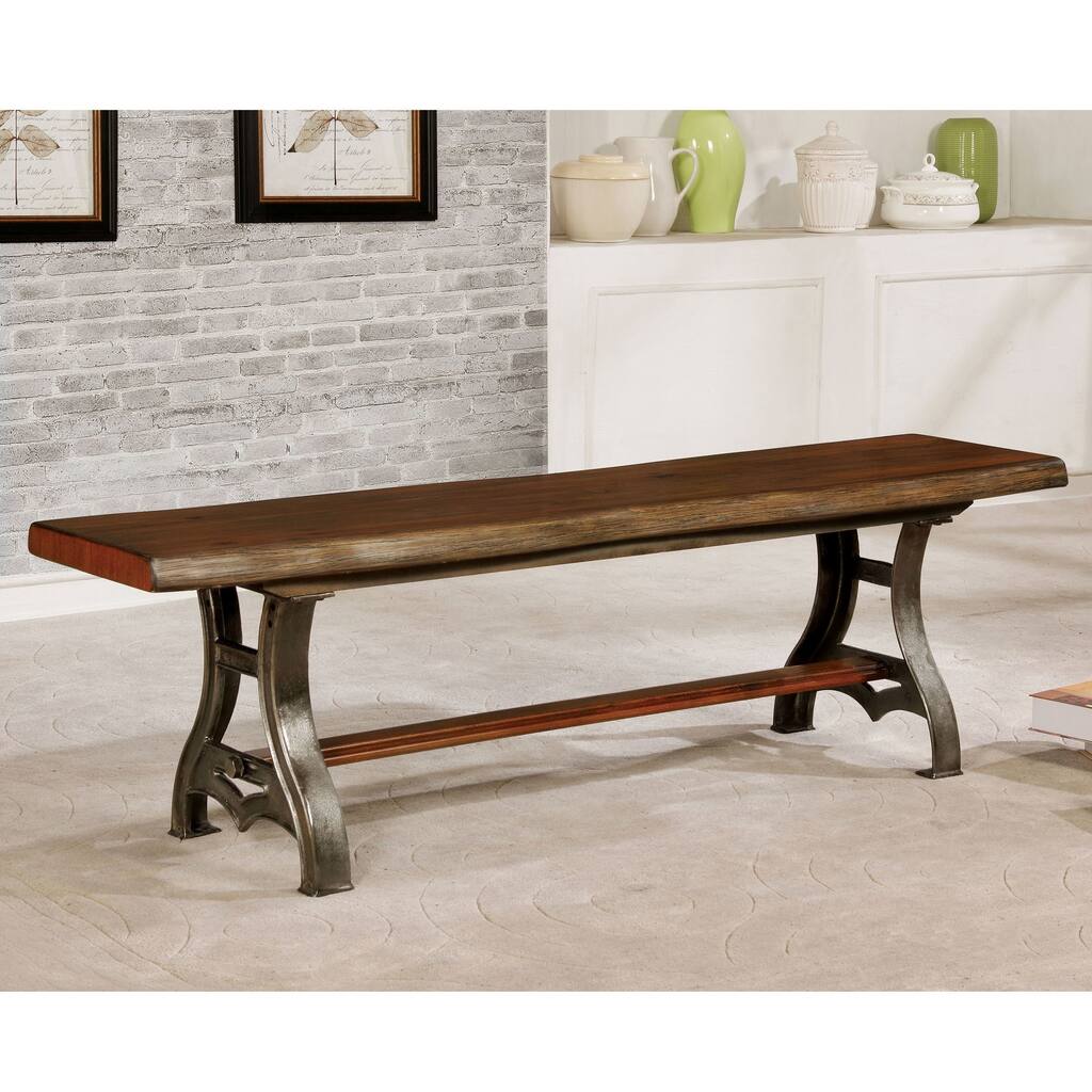 The Gray Barn Maiden Castle Industrial Brown Cherry Dining Bench