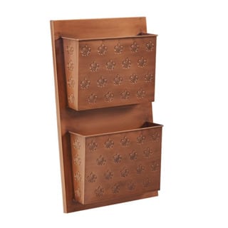 4-Slot Metal Copper Fleur-de-lis Wall Mailbox 4-Slot Metal Copper Fleur-de-lis Wall Mailbox