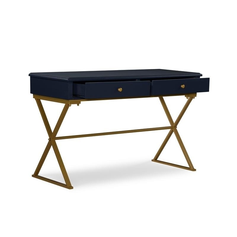 Shop May Blue And Gold Campaign Desk On Sale Free Shipping