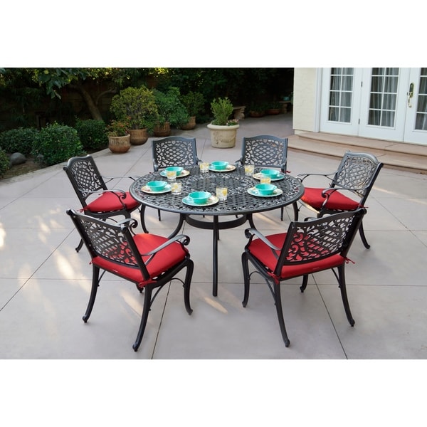 Plazzo 7 Piece Dining Set with Cushions - Antique Bronze