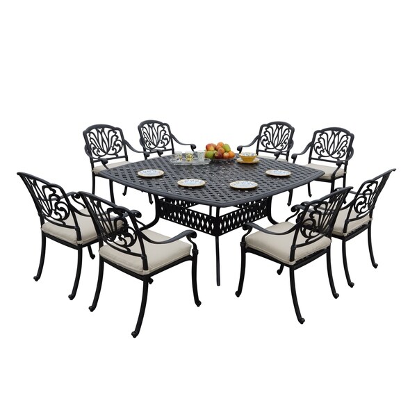 Sierra Madre 9 Piece Square Patio Dining Set - Antique Bronze