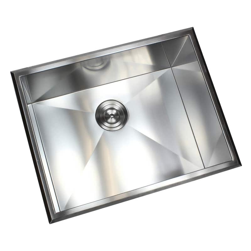 23-inch 16 Gauge Stainless Steel Single Bowl Topmount Drop-in Zero Radius Kitchen Bar Island Laundry Utility Sink