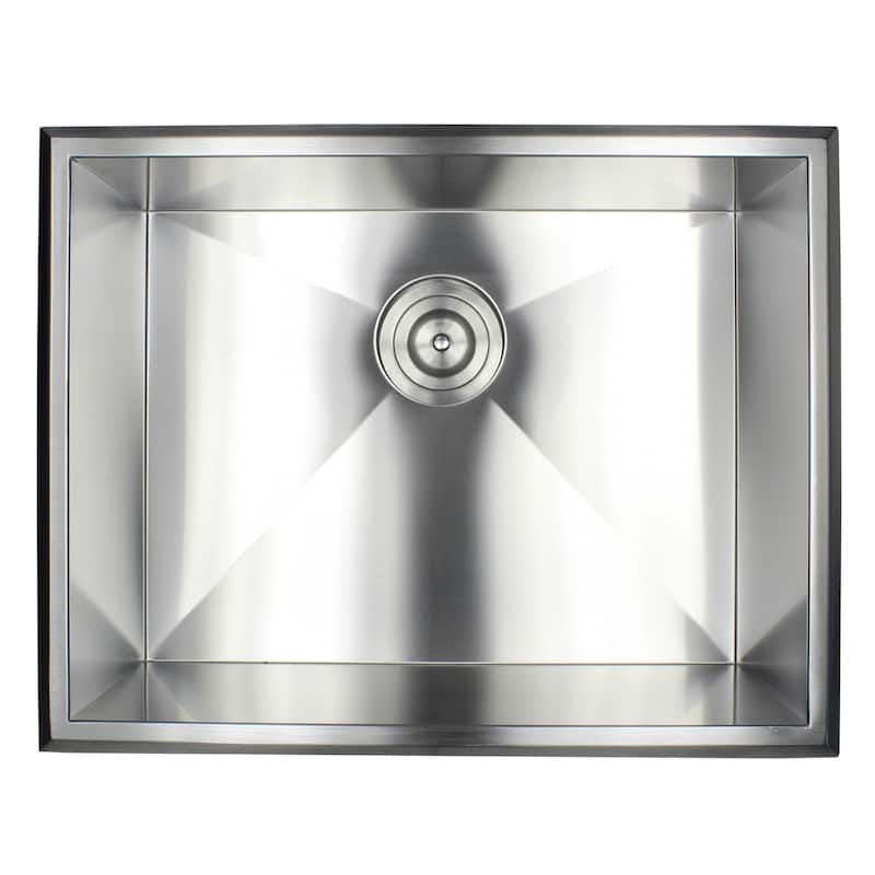 23-inch 16 Gauge Stainless Steel Single Bowl Topmount Drop-in Zero Radius Kitchen Bar Island Laundry Utility Sink