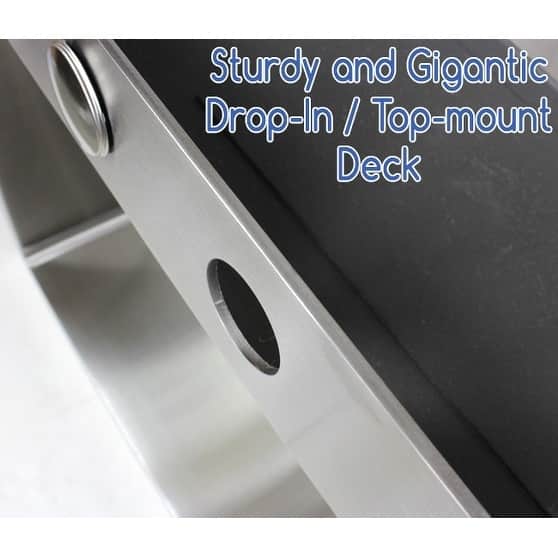 23-inch 16 Gauge Stainless Steel Single Bowl Topmount Drop-in Zero Radius Kitchen Bar Island Laundry Utility Sink - N/A
