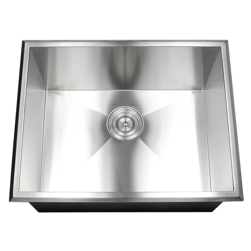 23-inch 16 Gauge Stainless Steel Single Bowl Topmount Drop-in Zero Radius Kitchen Bar Island Laundry Utility Sink