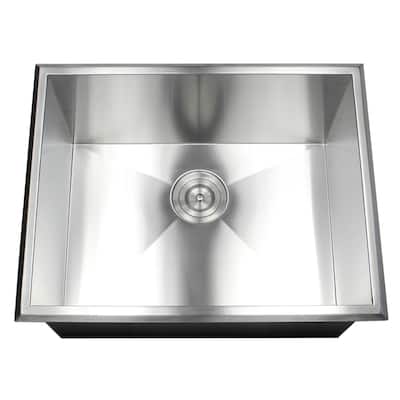 23-inch 16 Gauge Stainless Steel Single Bowl Topmount Drop-in Zero Radius Kitchen Bar Island Laundry Utility Sink