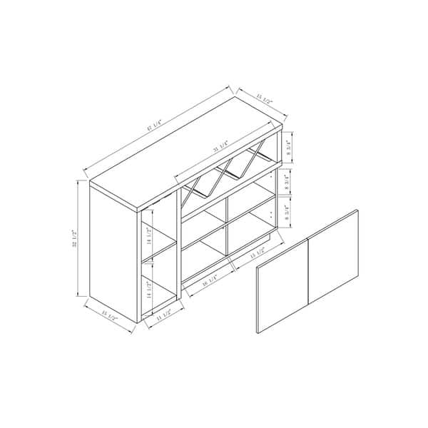 Furniture of America Letty Grey 6-shelf Dining Server