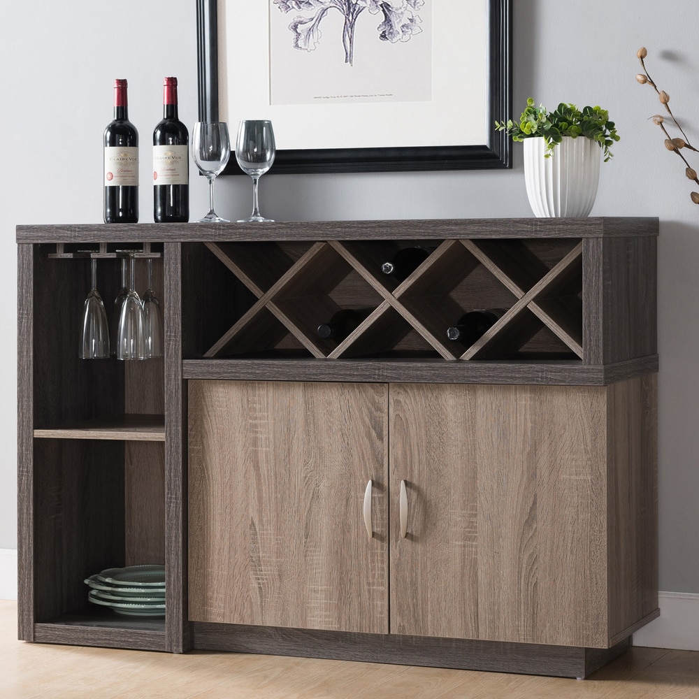 espresso buffet with wine rack