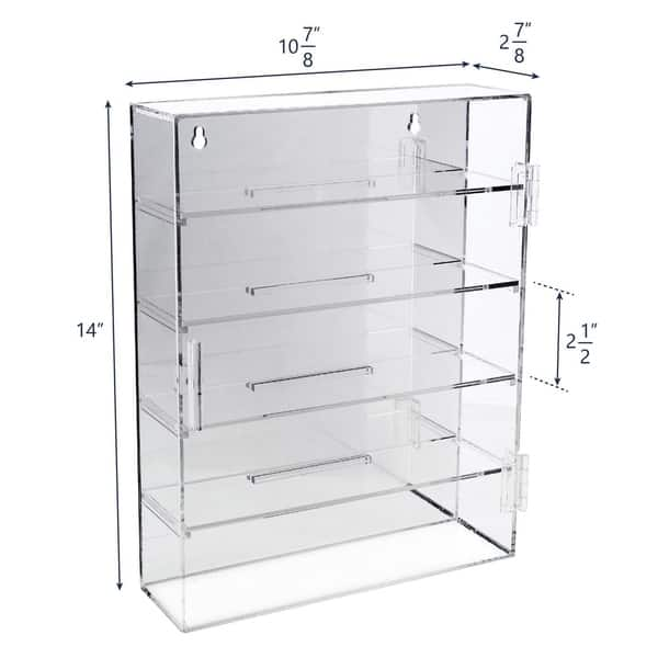 4-Removable Shelves Shot Glasses Display Case with Mirror - On Sale ...