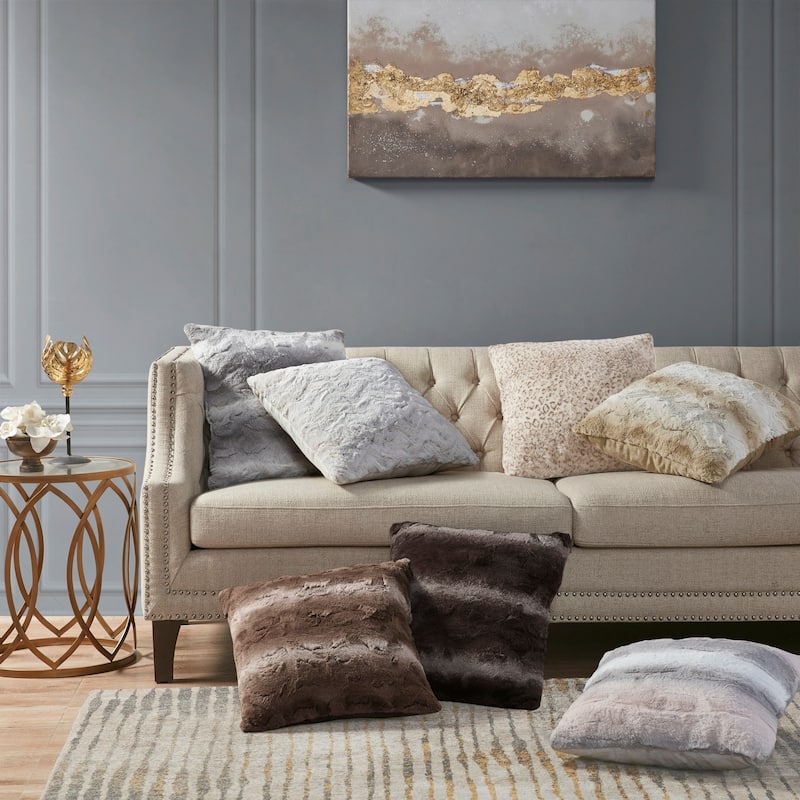 Madison Park Zuri Fax Fur Square Pillow